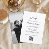 Traditionelles Hochzeitsskript-Foto mit elegantem  Einladung