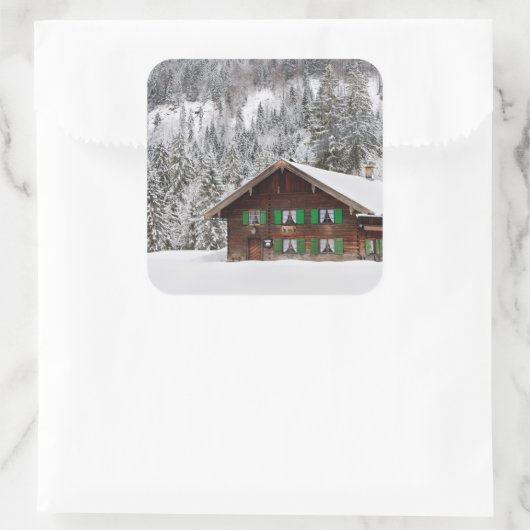 Traditionelles Holzhaus in Bayern Aufkleber (Tasche)