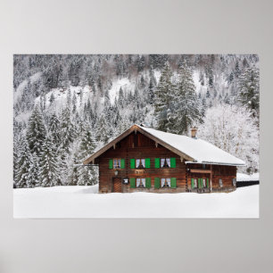 Traditionelles Holzhaus in Bayern Poster