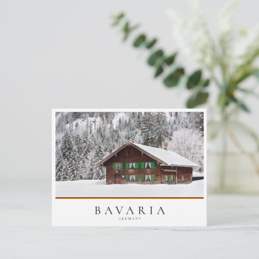 Traditionelles Holzhaus in Bayern Postkarte (Stehend Vorderseite)