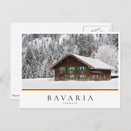 Traditionelles Holzhaus in Bayern Postkarte (Vorne/Hinten)