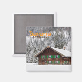 Traditionelles Holzhaus in Bayern Textmagnet Magnet (Vorderseite/Rückseite)