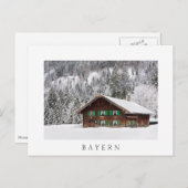 Traditionelles Holzhaus in Bayern weiße Postkarte (Vorne/Hinten)