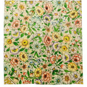 Traditionelles indisches Frühlingsblumendesign Duschvorhang