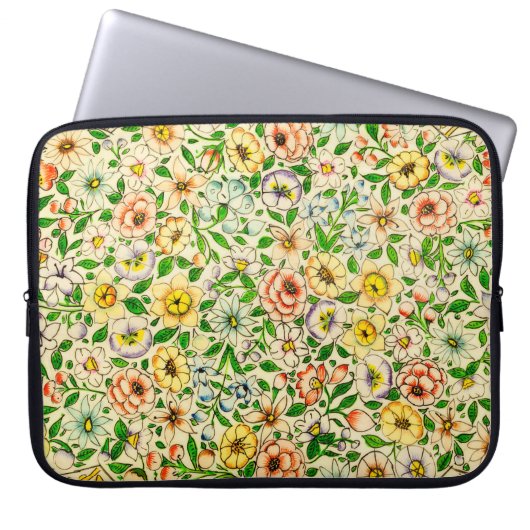 Traditionelles indisches Frühlingsblumendesign Laptopschutzhülle (Vorderseite)
