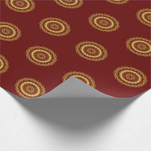 Traditionelles indisches Mehndi Design Wrapping Pa Geschenkpapier (Ecke)