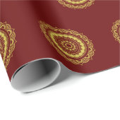Traditionelles indisches Mehndi Design Wrapping Pa Geschenkpapier (Rolleneckpunkt)