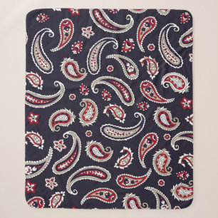Traditionelles indisches Paisley, Marinemuster. Sherpadecke