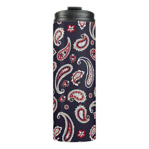 Traditionelles indisches Paisley, Marinemuster. Thermosbecher
