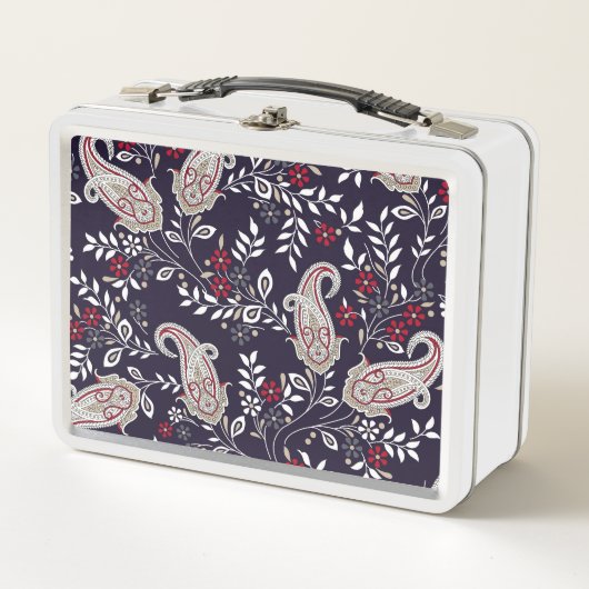 Traditionelles indisches Paisley, nahtlos Muster. Metall Brotdose (Vorderseite)