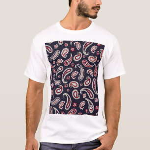 Traditionelles indisches Paisley, Navy-Muster. T-Shirt