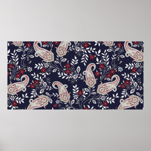 traditionelles indisches Paisley Poster