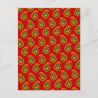 Traditionelles indisches Stoffdesign Postkarte
