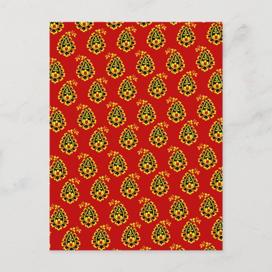 Traditionelles indisches Stoffdesign Postkarte (Vorderseite)