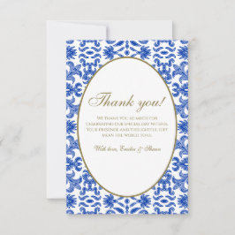 Traditionelles Italienisches Blau Dankeschön-Karte Dankeskarte