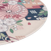 Traditionelles japanisches Blumenglas Sakura Pink  Schneidebrett (Ecke)