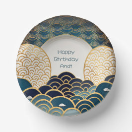 Traditionelles japanisches Design - Personalisiert Pappteller