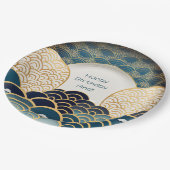 Traditionelles japanisches Design - Personalisiert Pappteller (Schrägansicht)