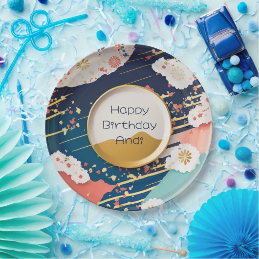 Traditionelles japanisches Farbdesign Personalisie Pappteller (Party)