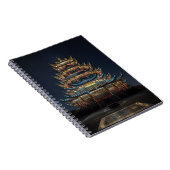 Traditionelles japanisches Gebäude beleuchtet Nach Notizblock (Rechte Seite)