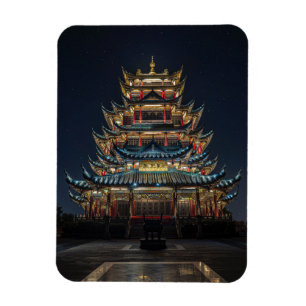 Traditionelles japanisches Gebäude Lights up Night Magnet
