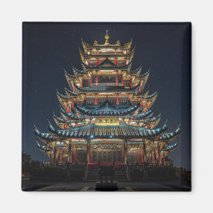 Traditionelles japanisches Gebäude Lights up Night Magnet