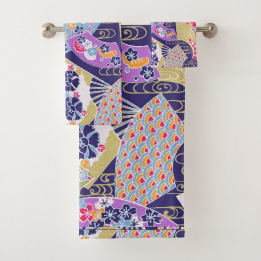 Traditionelles japanisches Geisha-Fans Kunsthandtu Badhandtuch Set (Insitu)