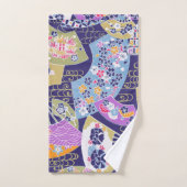 Traditionelles japanisches Geisha-Fans Kunsthandtu Badhandtuch Set (Handtuch)