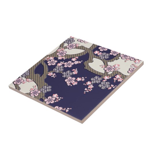 Traditionelles japanisches Gewebe der Fliese (Seite)