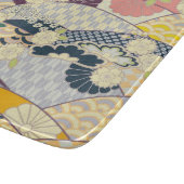 Traditionelles japanisches Kimono Blume Glas Schneidebrett (Ecke)
