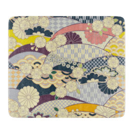 Traditionelles japanisches Kimono Blume Glas Schneidebrett