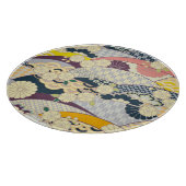 Traditionelles japanisches Kimono Blume Glas Schneidebrett (Ecke)