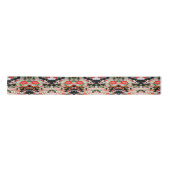 Traditionelles japanisches Kimono Floral Black Red Satinband (Vorderseite)