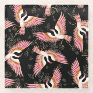 Traditionelles japanisches Kimono Motifs-Muster Glasuntersetzer