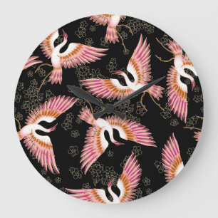 Traditionelles japanisches Kimono Motifs-Muster Große Wanduhr