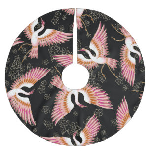 Traditionelles japanisches Kimono Motifs-Muster Polyester Weihnachtsbaumdecke