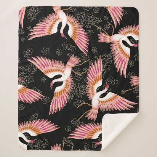 Traditionelles japanisches Kimono Motifs-Muster Sherpadecke (Vorderseite)