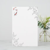 Traditionelles japanisches Koi unter Wasser Briefpapier (Stehend Vorderseite)