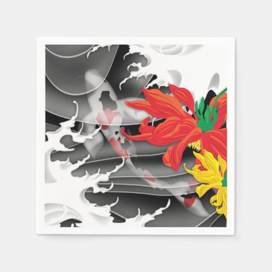 Traditionelles japanisches Koi unter Wasser Serviette (Vorderseite)