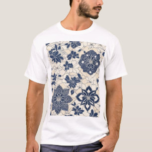 Traditionelles japanisches Musterdesign Stoffdruck T-Shirt