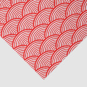 Traditionelles japanisches Red Nami Wave Muster Seidenpapier (Ausschnitt)