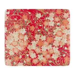 Traditionelles japanisches Sakura Red Gold Glas Schneidebrett