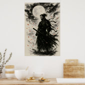 Traditionelles japanisches Samurai-Krieger-Poster Poster (Küche)