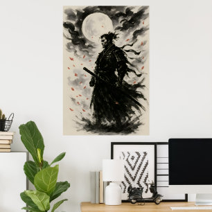 Traditionelles japanisches Samurai-Krieger-Poster  Poster