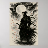 Traditionelles japanisches Samurai-Krieger-Poster Poster (Vorne)
