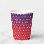 Traditionelles japanisches Star-Muster Red & Lila  Pappbecher (Vorderseite)