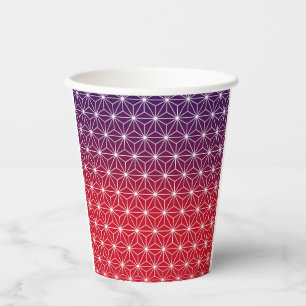 Traditionelles japanisches Star-Muster Red & Lila  Pappbecher