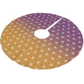 Traditionelles japanisches Star-Muster rot und Lil Polyester Weihnachtsbaumdecke (Schrägansicht)