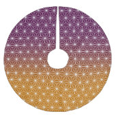 Traditionelles japanisches Star-Muster rot und Lil Polyester Weihnachtsbaumdecke (Vorderseite)