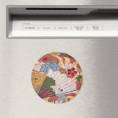 Traditionelles japanisches Stoffdesign Magnet (In Situ (Geschirrspüler))